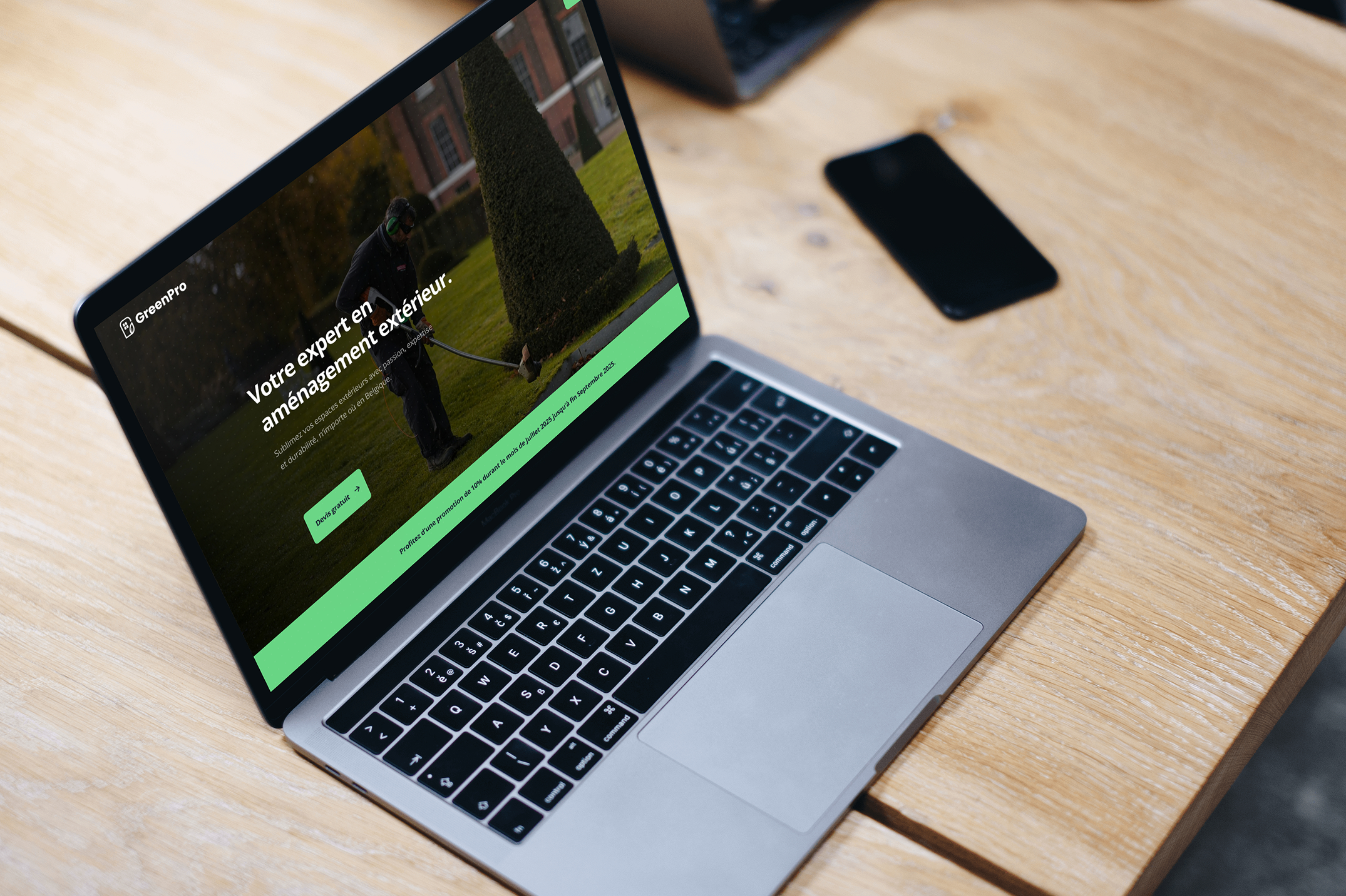 Clean desk with Dell display mockup (Mockuuups Studio)